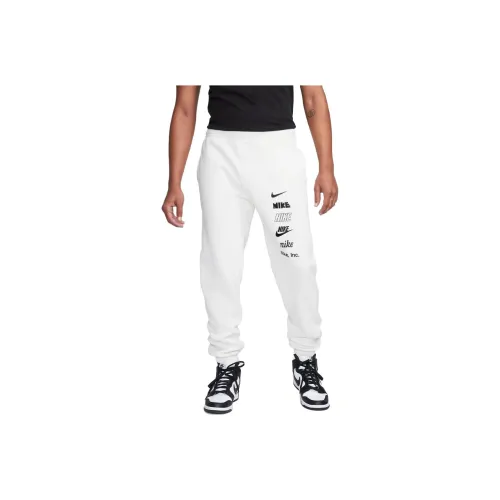Nike Белые Мужские Вязаные Тренировочные Штаны