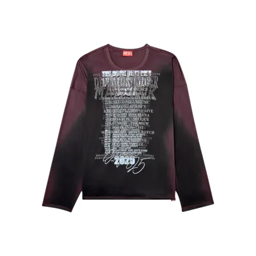 DIESEL Черный/фиолетовый Унисекс Футболка