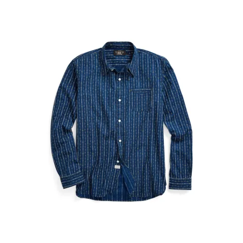 Double RL Индиго Мужские Рубашки