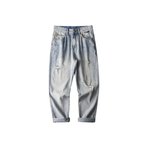 JFU Синий Мужские Джинсы