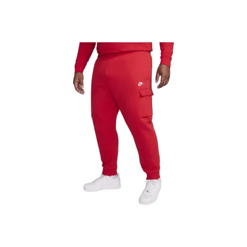 Nike Sportswear Club Флис Вязаные Тренировочные Штаны Мужские Университетский Красный