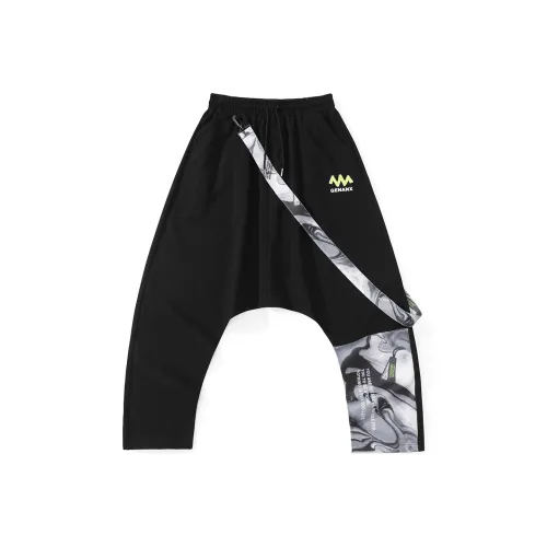 GENANX Baggy Брюки Повседневные Брюки Унисекс Черный