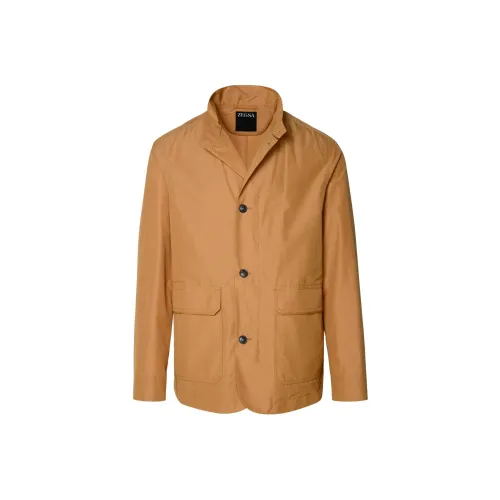 Ermenegildo Zegna Имбирно-желтые мужские куртки