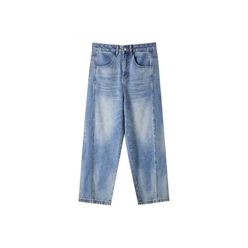 JIULIUZHI Джинсы Washed Светло-Синий Мужской Синий
