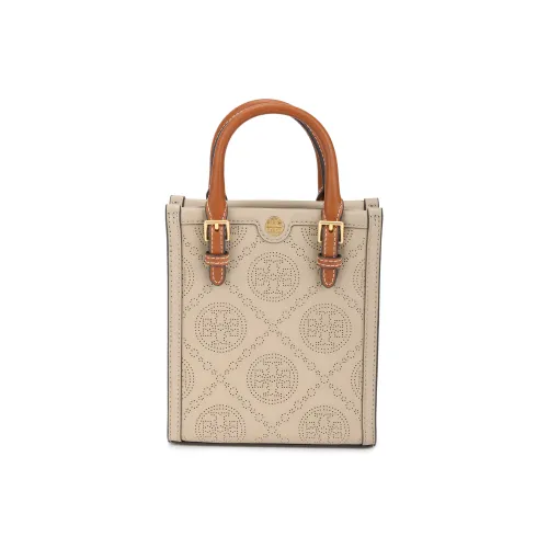 TORY BURCH T Monogram Кожа Тоут Сумка Сумка для покупок Сумка через плечо Сумка Мини Женская Миндально-розовая