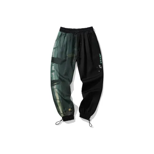 SANSYAS Свободный крой Эластичный манжет Повседневные штаны Унисекс Черный