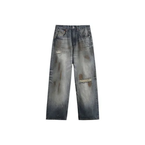 ZENGZHI Синие Унисекс Джинсы