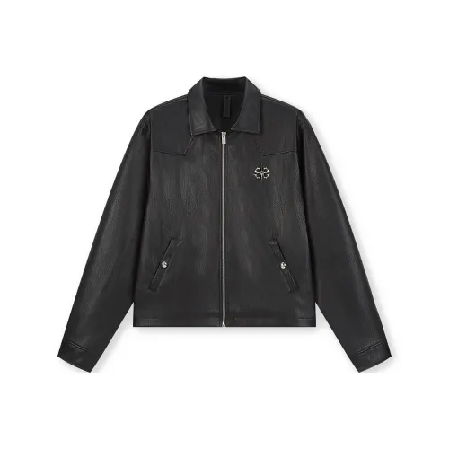 DICETINY Кожа Куртка Унисекс Черный