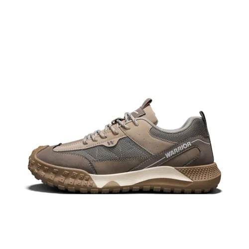 Warrior Slip-resistant Abrasion-resistant Breathable Low-Top Hiking Shoes Men's Khaki Coffee