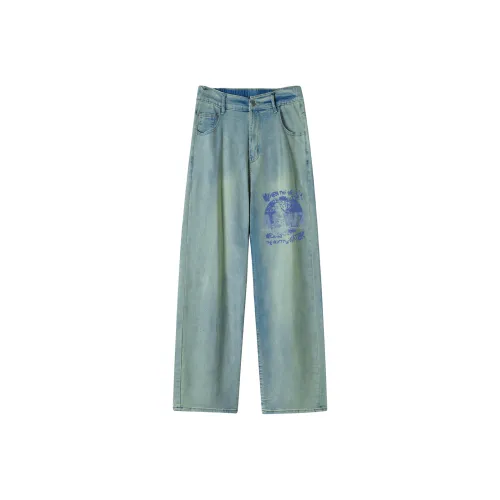 ASWZ Синие Грязные Унисекс Джинсы