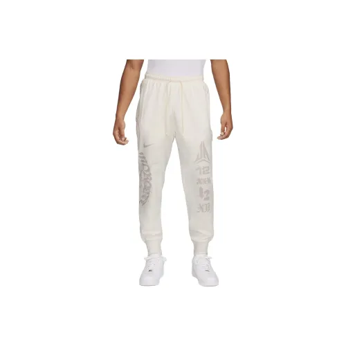 nike Ja Стандартный Issue Dri Fit Jogger Баскетбольные Брюки Вязаные Тренировочные Брюки Мужские Белые