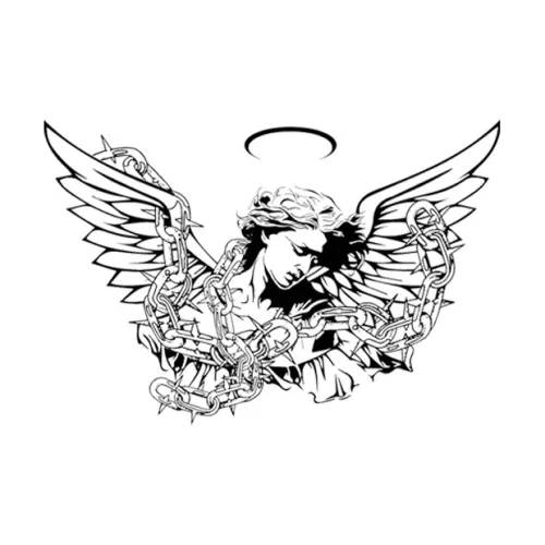 QINGSHANQIHAI Крылатое Святое Сердце Временные Татуировки 1 Упаковка