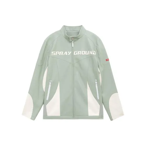 SPRAYGROUND Кожа Куртка Унисекс Серый Зеленый