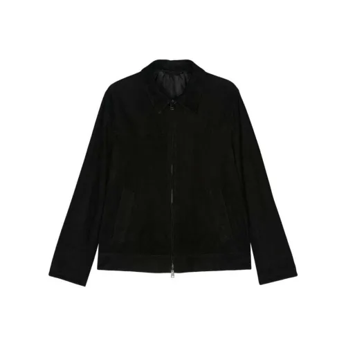 BRIONI SS24 Кожа Куртка Мужская Черная