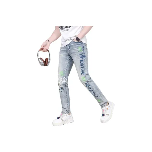 UOOHE Синие Унисекс Джинсы