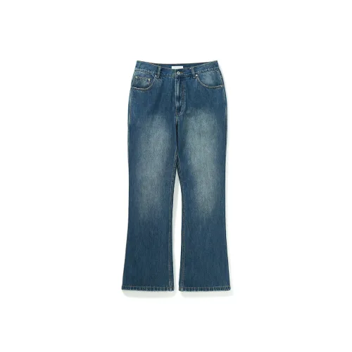 714STREET Джинсы Унисекс Темно-Джинсовый Синий