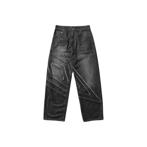 Umbro совместный бренд Slam Jam промытый черный мужской джинсы