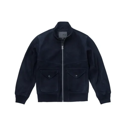 AKCLUB Темно-синие мужские кожаные куртки