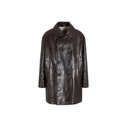 GIORGIO ARMANI SS24 Кожаная куртка мужская коричневая