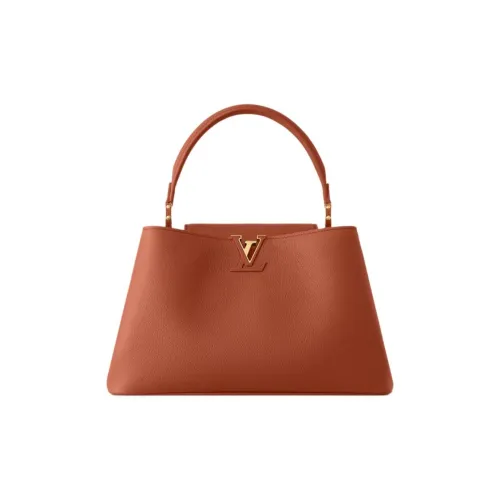 LOUIS VUITTON Capucines Сумка через плечо из коровьей кожи средний размер женская цвет коньячно-коричневый