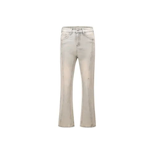 MT99 Грязно-желтые унисекс джинсы