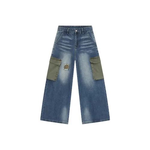 Voguo Relay Army Синий Унисекс Джинсы