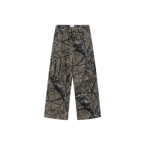 KORAKUBLUE Карго-брюки Унисекс Камуфляж Зеленый