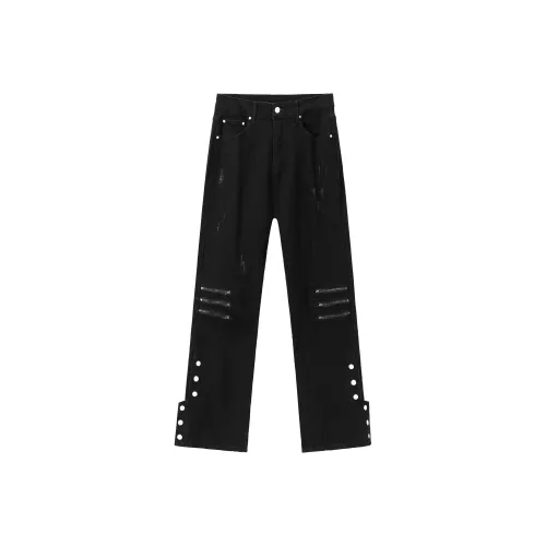 XINYINSU Черные Унисекс Джинсы