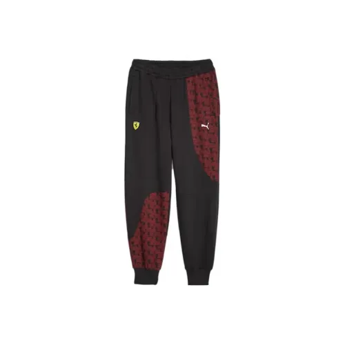 PUMA FW23 Scuderia Ferrari Race Тренировочные брюки Вязаные Тренировочные брюки Мужской Черный