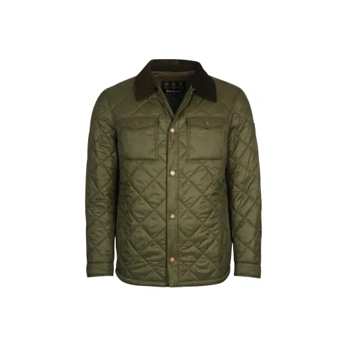 BARBOUR Хлопковый пуховик Мужской Оливково-зеленый