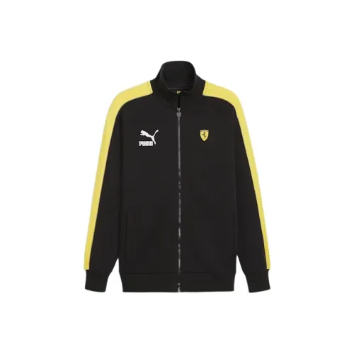 PUMA Ferrari Race Iconic T7 Track Куртка Куртки Пальто Мужской Черный