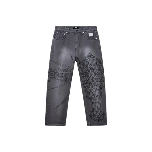 Revenge Серые Унисекс Джинсы