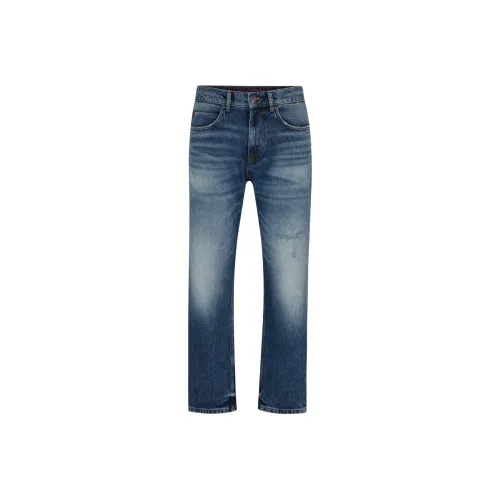 HUGO BOSS Эластичный деним Baggy джинсы мужские синие