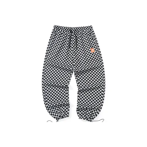 GENANX Черно-серая клетка Унисекс Повседневные брюки