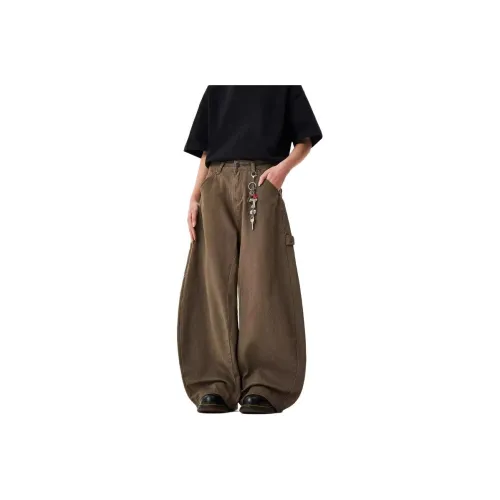 SONGXIER Коричневые унисекс джинсы