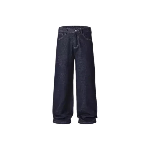 JFU Черный Синий Мужские Джинсы