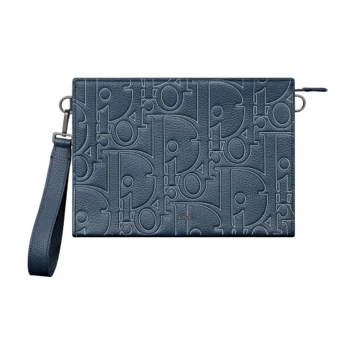 DIOR Клатч из коровьей кожи женский морской синий