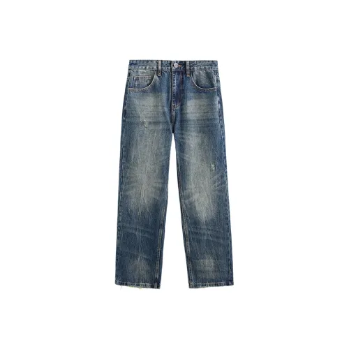 SANSHILIUJIE Джинсы Мужские Год Лунно-синий