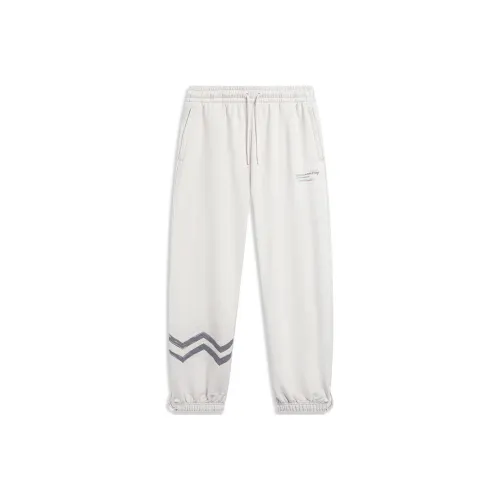 LINING Вязаные тренировочные брюки мужские приглушенный серый цвет с текстурой вереска