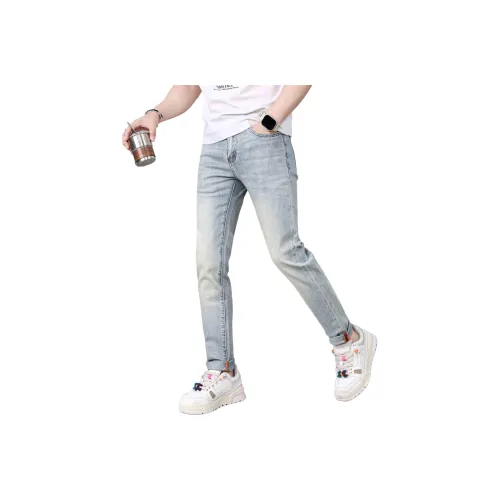 UOOHE Джинсы Унисекс Винтаж Синий