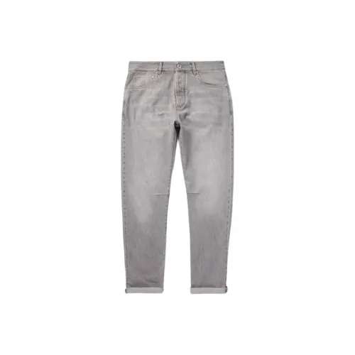 BRUNELLO CUCINELLI Серый Мужской Джинсы