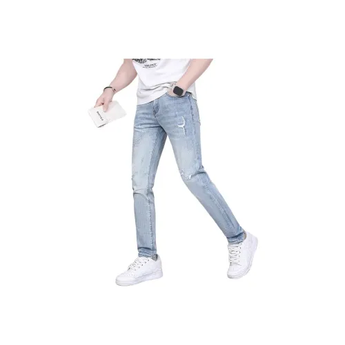 UOOHE Синие Унисекс Джинсы