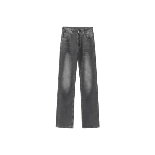 ZIXUN Черно-серый цвет унисекс джинсы