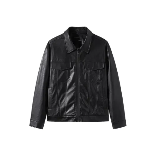 GXG Черные Мужские Кожаные Куртки