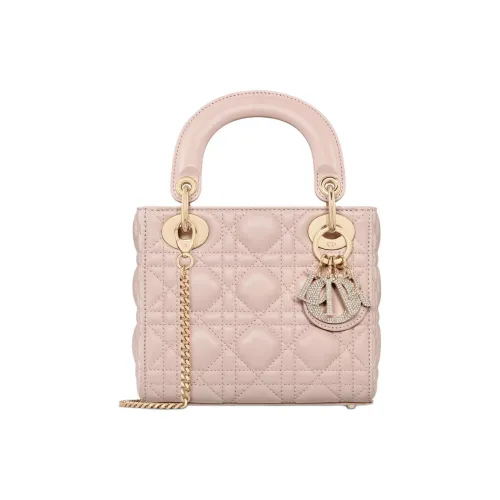 DIOR Lady Dior Sheepskin Tote Bag Shopping Bag Shoulder Bag Mini Women's Pink