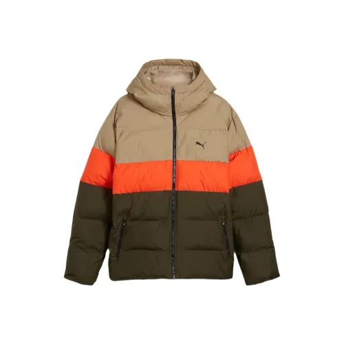 PUMA Хлопковый пуховик Мужской Темно-оливковый