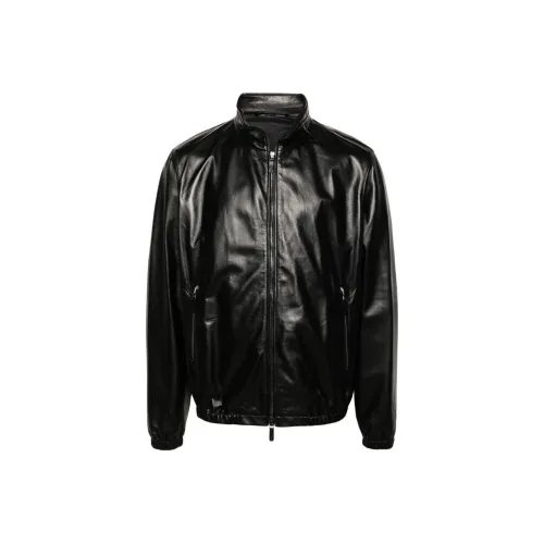 GIORGIO ARMANI FW24 Кожа Куртка Мужская Черная