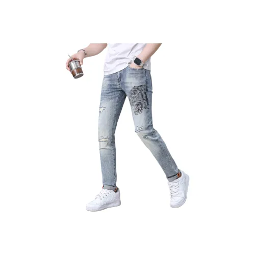 UOOHE Синие Унисекс Джинсы