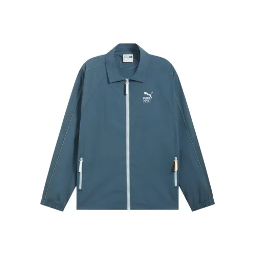 PUMA NYC T7 Long RUN Track WindCELL Куртки Пальто Мужской Azure Gray