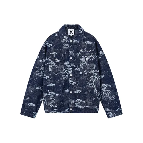 ED HARDY X Куртки Пальто Унисекс Темно-Джинсовый Синий